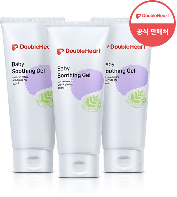 더블하트 저자극 쿨링 베이비 유아 수딩젤 200ml, 3개