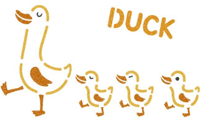 우돌아트 스텐실도안 2066 룰루랄라 오리가족 동물스텐실도안, 1개