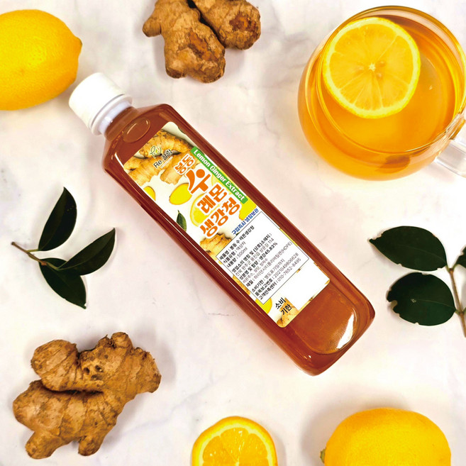 봉동 레몬 생강청 생강차 생강즙 생강진액 진저티, 1개, 1개입, 500ml