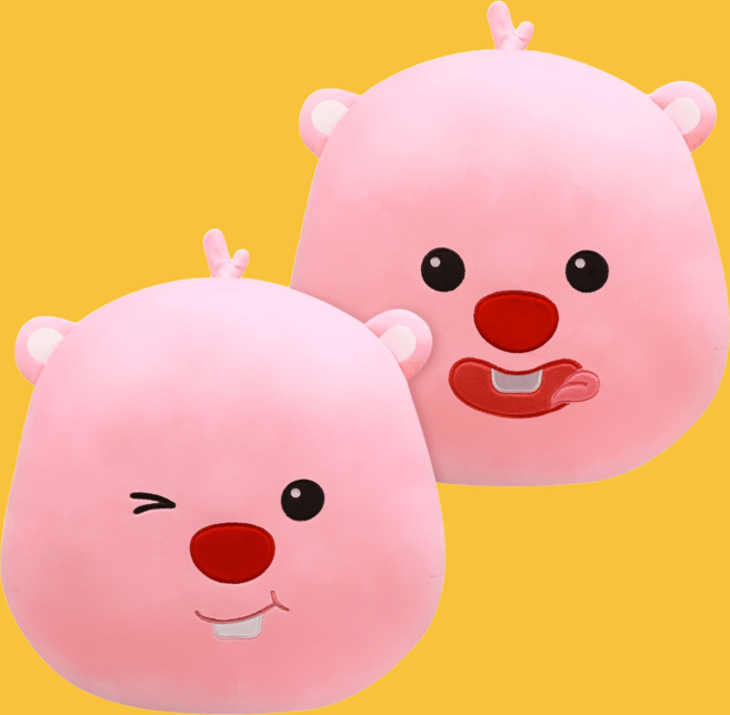 잔망루피 얼굴 쿠션 인형 35cm 1개, 메롱