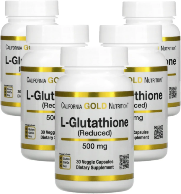CGN 캘리포니아골드뉴트리션 L 글루타치온 500mg 베지 캡슐 환원형 글루타치온, 5개, 30정 - 쿠팡