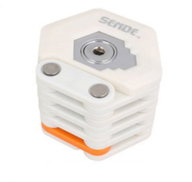 고강도 자전거 스쿠터 오토바이 도난방지 26 관절락 체인 잠금장치 82cm, 화이트, 1개