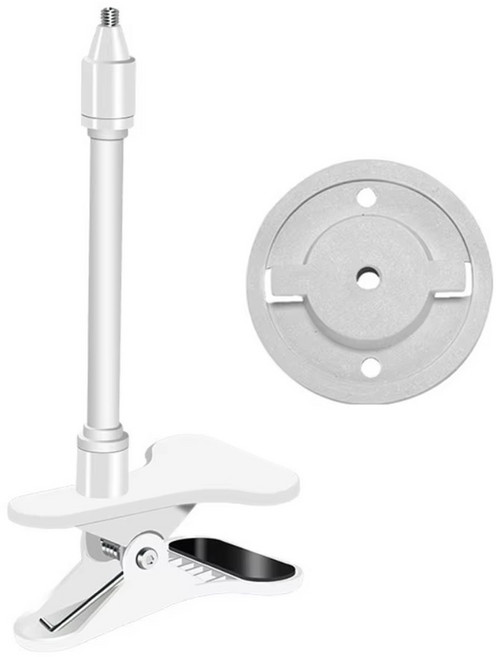 유연한 클램프 마운트 모니터링 브래킷 TP-Link Tapo C200 C210 C220 C201 카메라 홀더 스탠드와 호환용 조절 가능한 로드, 1개, 하얀색