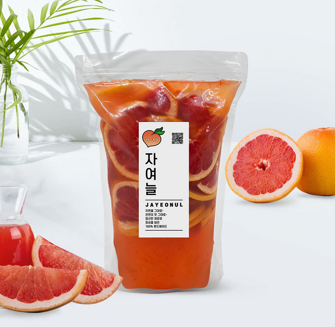 자여늘 자몽청(슬라이스) 1kg 자일로스, 1개, 1개입