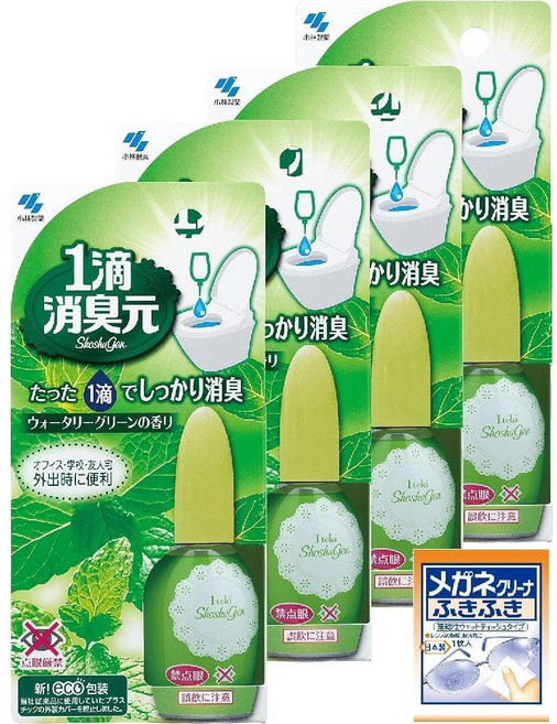 일본 데오도란트 소스 1 방울 물 녹색 향기 탈취제 화장실 용 방향제 20ml 4개 세트