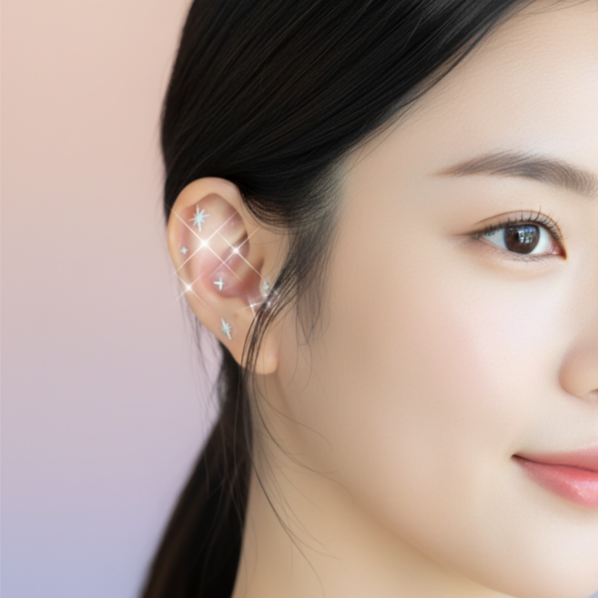 모란컴퍼니 패션 귀 혈자리 이혈패치 CELEB 귀찌 셀럽 스티커 귀침 피어싱, 07. 몰디브 실버