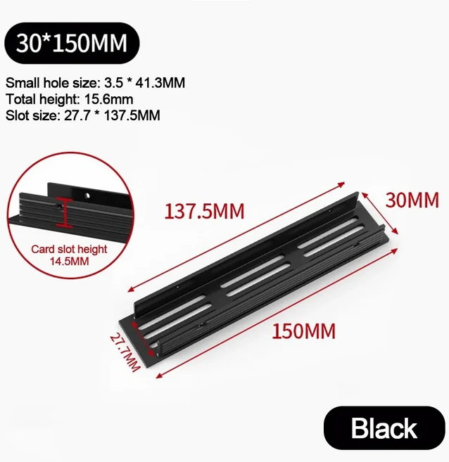 알루미늄 합금 캐비닛 통풍구 커버 30mm 폭 통기성 메쉬 환기구 그릴 직사각형 옷장 공기 배출구, 02 30-150mm-black