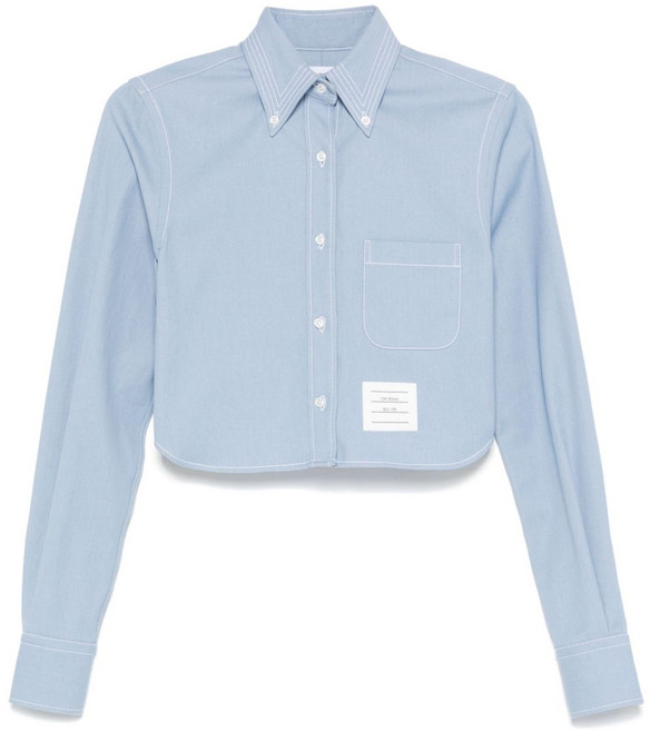 톰 브라운 크롭 데님 셔츠