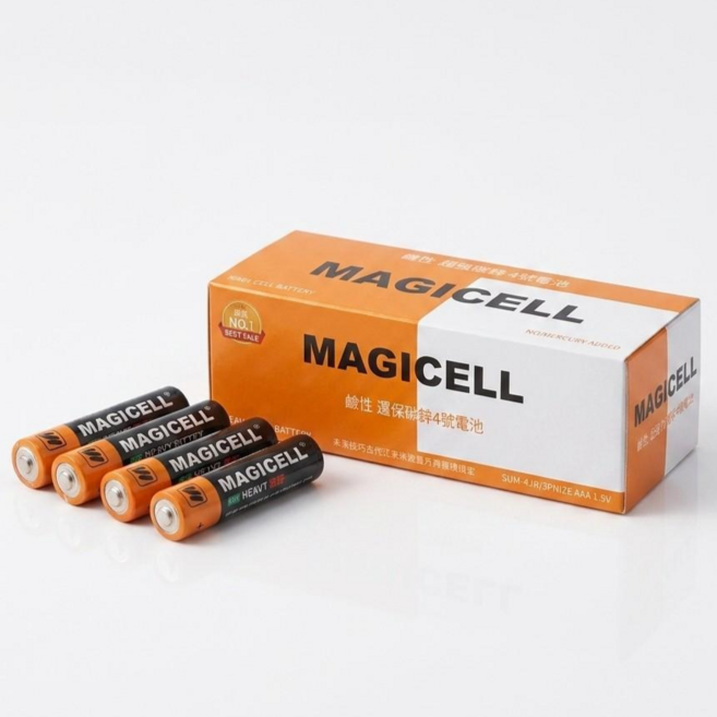 環保碳鋅電池 乾電池 - AAA 1.5V, 1個, 【盒購】60入 MAGICELL電池4號, 60個裝