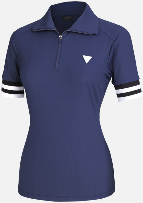 [투엘라] 여성 폴로 하프집업 반팔 티셔츠_리브라인 냉감 골지 카라 집업 5부 소매 골프 아웃도어 반팔 티셔츠