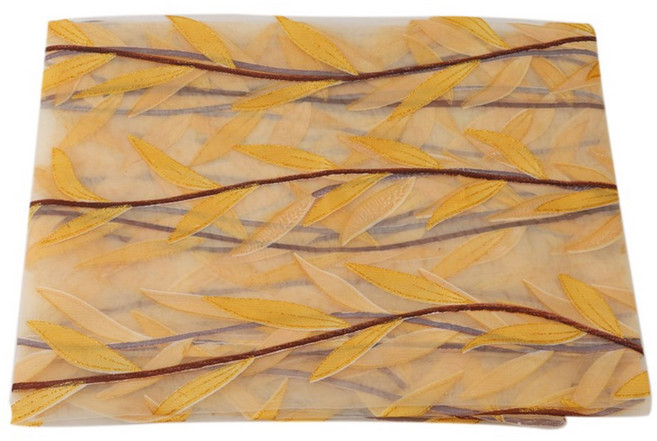 2패널 녹색 버드나무 잎 커튼 프린트 디자인 시어 패턴 보일 패널 드레이프 룸 윈도우 홈 텍스타일