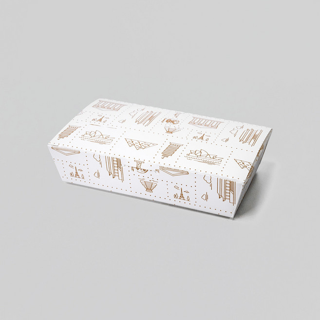 제이팩토리 김밥 타코야끼 만두 떡 포장용기 코팅 종이도시락 1호, 100개, 1세트