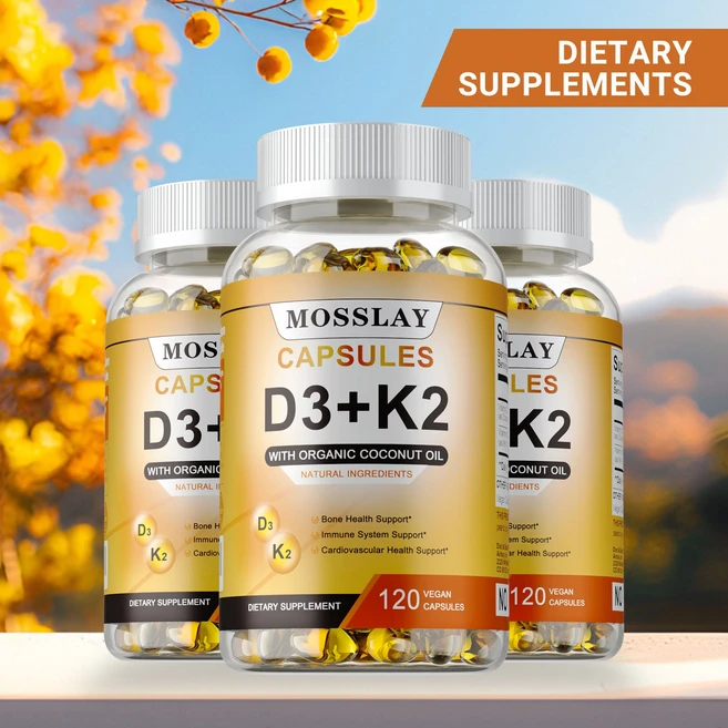고효능 비타민 D3 5 000 IU + K2 – 비건 비GMO 더 나은 흡수를 위한 유기농 코코넛 오일 함유 – 뼈와 심장 지원, 1개, 120정 - 쿠팡