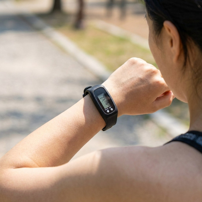 걸음 걸이 측정 디지털 만보계 시계, 블랙, 1개