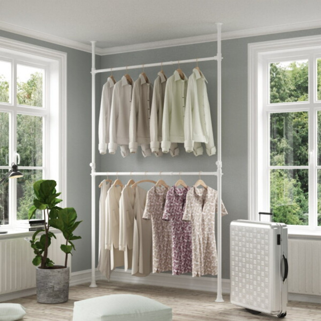 [리우리빙] 2단 조절행거 38mm 화이트, 상세 설명 참조