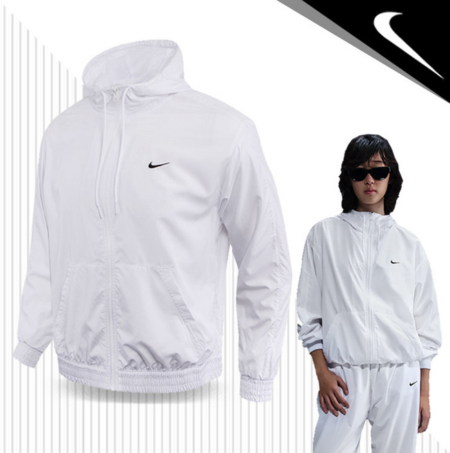 나이키 우먼스 클래식 UV 후드 우븐 자켓 FV6299100 화이트_쿠