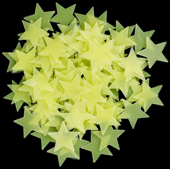 80P 야광 별 스티커 옐로우 형광 별자리 밤하늘 gas+5633Nw