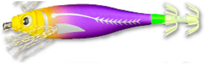 쎈피싱 스매쉬 야광바늘 이카엣지 에기 수평 쭈꾸미 갑오징어 문어 한치 쪼꼬미, A11 55mm옐로우퍼플, 1개