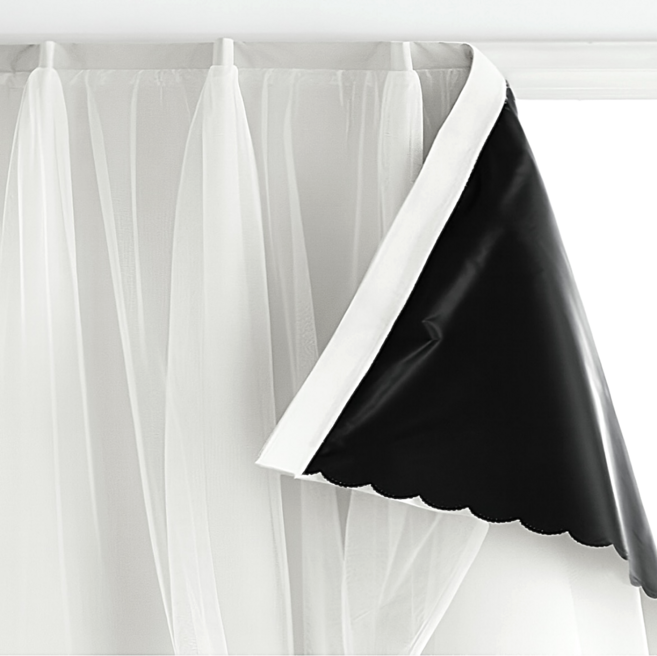 머스트킵 무타공 붙이는 레이스 암막 커튼 벨크로 포함