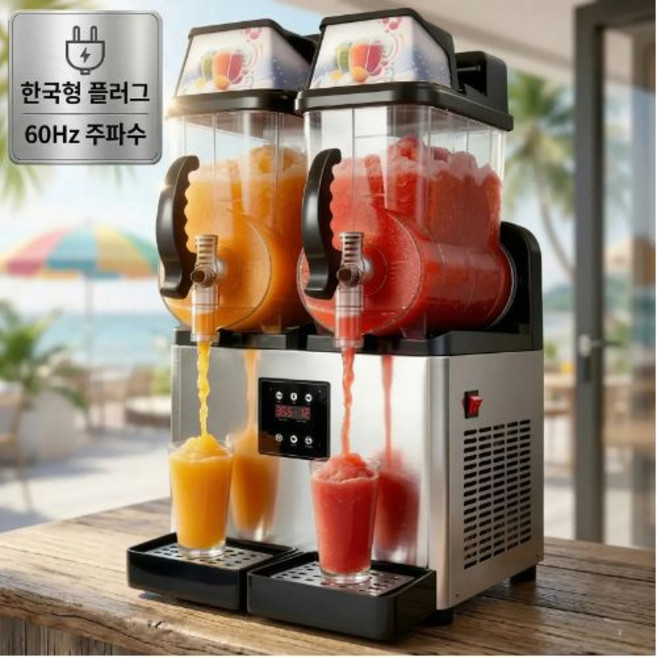 한국형 플러그 60hz 슬러시 기계 메이커 슬러쉬 아이스크림 업소용 1구 2구 제조기