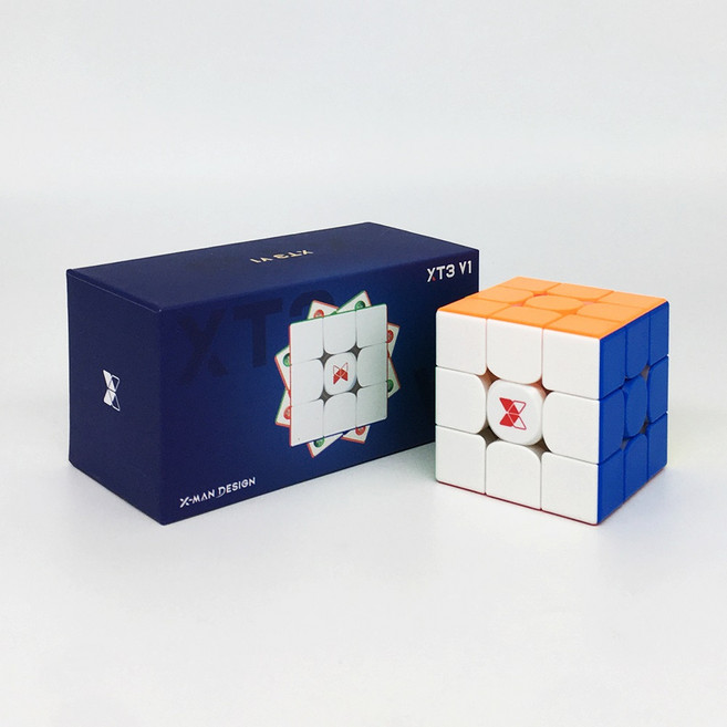 3X3 치이 엑스맨 XT3 V1 M 플래그십 큐브 33 QiYi X-Man XT3 V1 Magnetic Flagship 자석큐브 선수용 큐브 333, 1개, 혼합색상