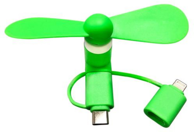 3 인 1 여행용 휴대용 휴대 전화 미니 팬 냉각 쿨러 마이크로 USB C 아이폰 5 6 6S 7 플러스 8 X 안드로이드 c형, 4) Light Green, 1개