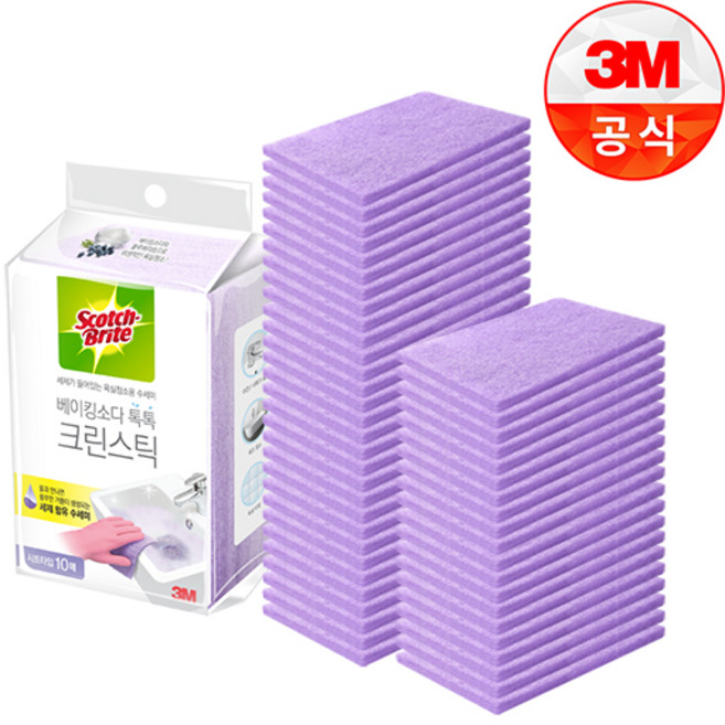 [3M]크린스틱 베이킹소다 욕실청소 시트타입 (18x12cm), 50개