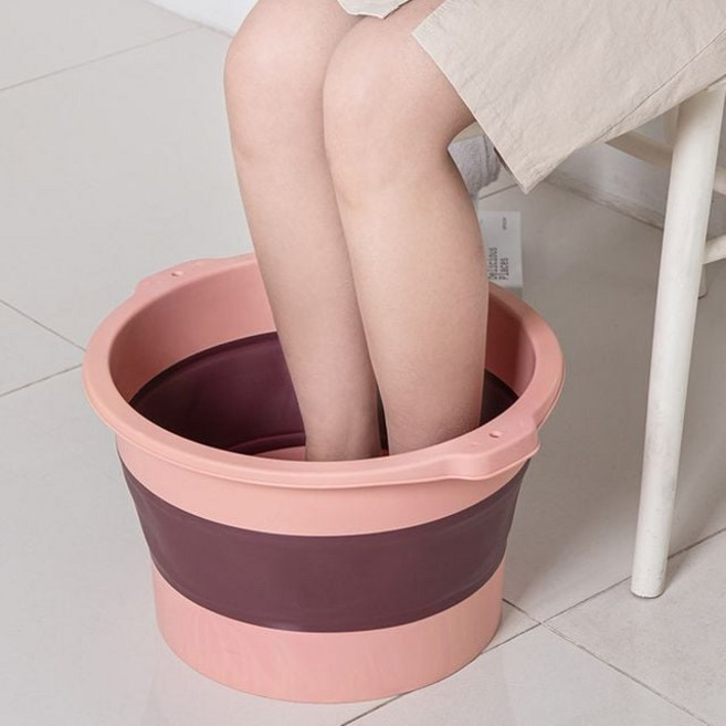 쿨샵 간편 접이식 족욕기 홈스파 폴딩족욕기 핑크, 단품, 상세페이지 참조