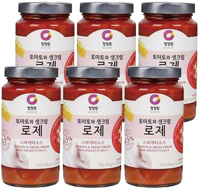 [엘루맘] 청정원 로제 스파게티 소스 600g 6개