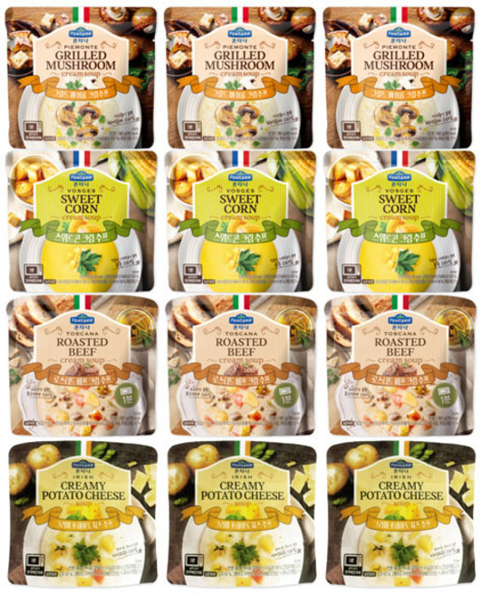 폰타나 스프 4종 총 12개입, 180g, 12개