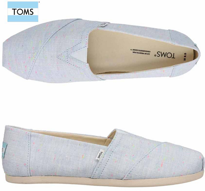 탐스 알파가타 캔버스 여성 플랫슈즈 블루