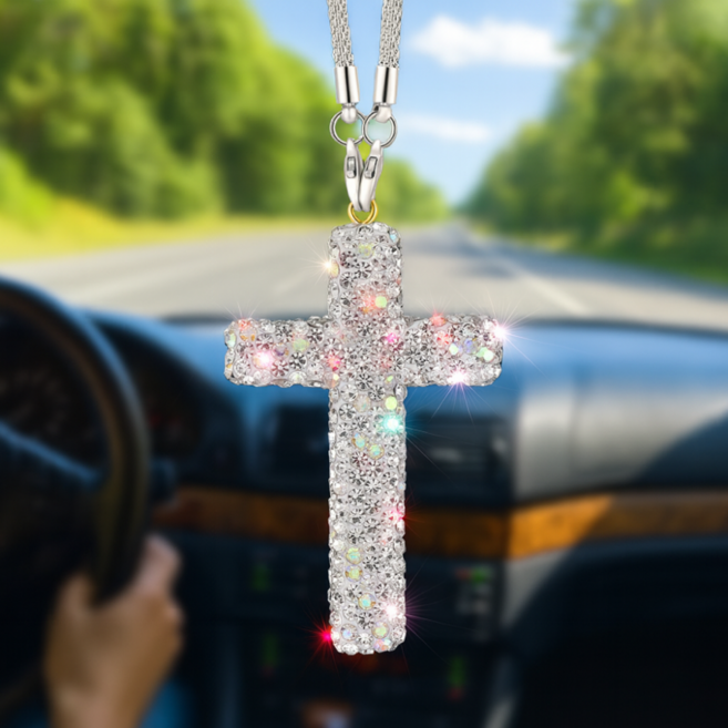 솔레르 고급스러운 안전운전 차량용십자가, 1개, 실버