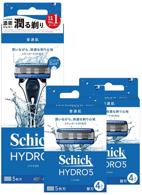 Schick 舒適 水次元5 刮鬍刀組 1刀把+7刀片, 1個