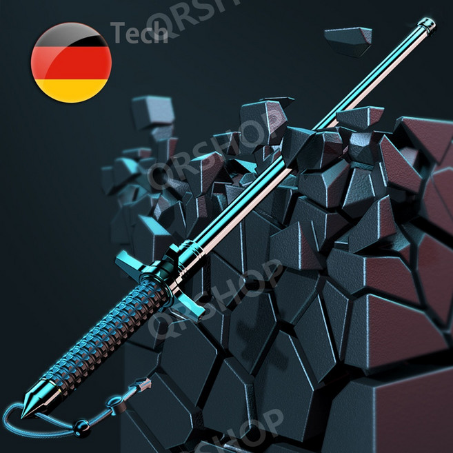 독일 티타늄 삼단봉 경찰봉 호신용품 호신용 경찰 3단봉 무기 101cm, 솔리드 65cm 티타늄 실버, 1개