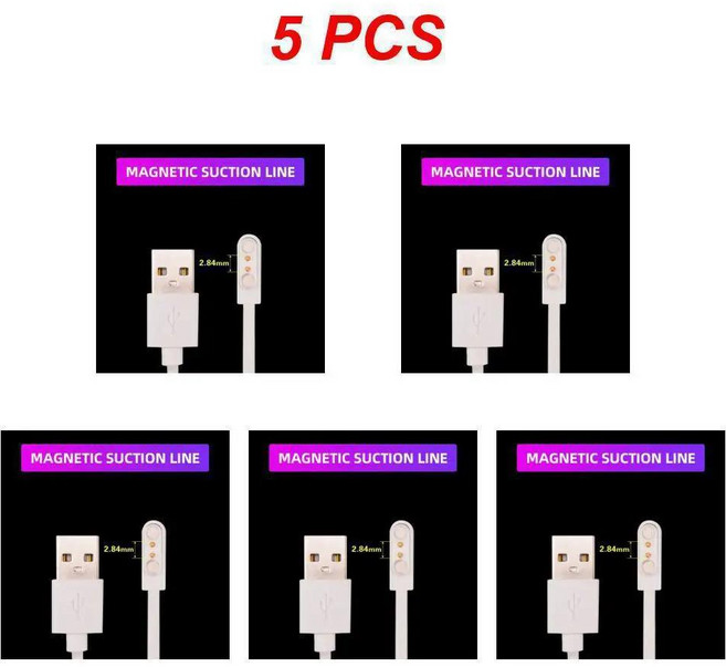 2 핀 4 핀 USB 충전 케이블 Q12 어린이 시계 60CM 제품에 대 한 범용 스마트 시계 충전기 자기 충전 케이블, 9)5pcs 2P-2.84MM, CHINA, 1개