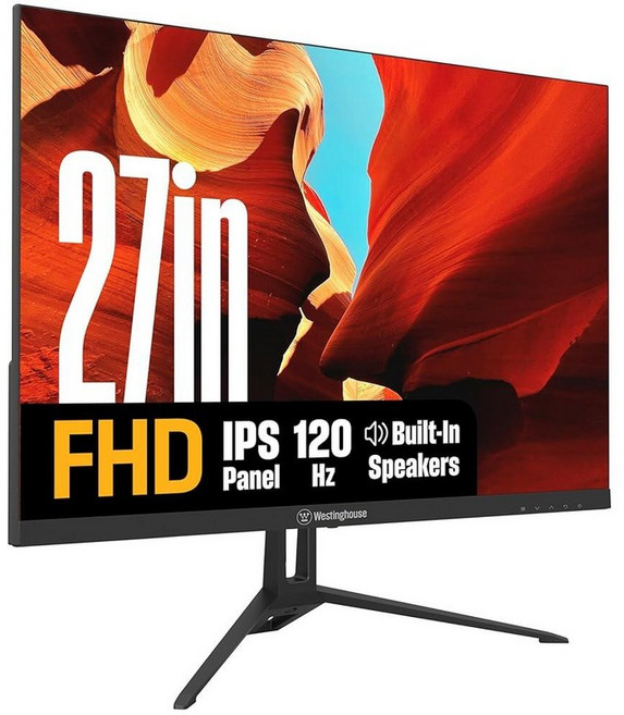 Westinghouse 22인치 컴퓨터 모니터 1080P FHD IPS 게이밍 모니터 100Hz 1ms 내장 스피커 아이 케어 적응형 동기화 지원FreeSync 호환, 27 Inch, 120Hz, Full HD