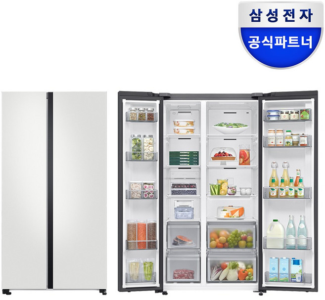 삼성전자 비스포크 냉장고 900리터 급 삼성냉장고 양문형 852L 비스코프 AI인버터, RS84DG5002WW