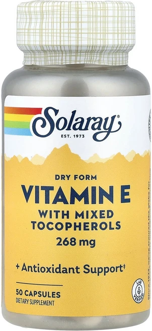 Solaray 혼합 토코페롤 함유 비타민E 268mg 캡슐 50정 Solaray (솔라레이), Solaray, 혼합 토코페롤 함유 비타민E, 268m, 1개 - 쿠팡