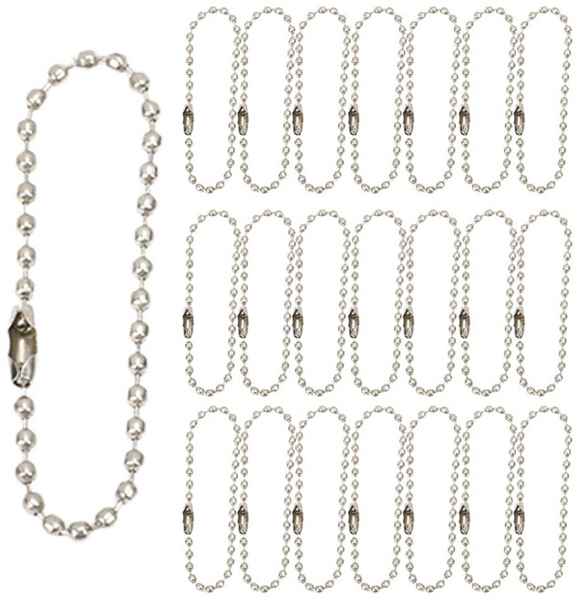 엘리어즈 키링고리 열쇠고리 키링 부자재 군번줄, 100개, 실버