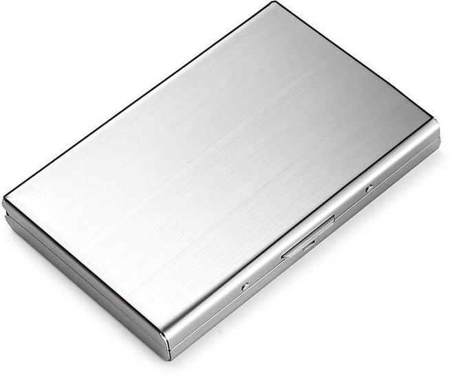 不鏽鋼防盜刷RFID金屬卡包 10卡位 防水防油 銀色 10x7.4x2cm