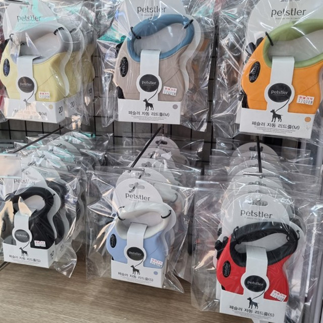 페슬러 자동 강아지 5M 대형견 리드줄 애견 산책 자동줄, 플레쉬 오렌지, 1개