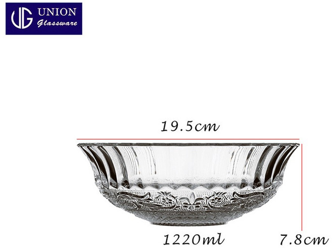 UNION Vienna 雕花玻璃沙拉碗 256mL 1220mL, 1個