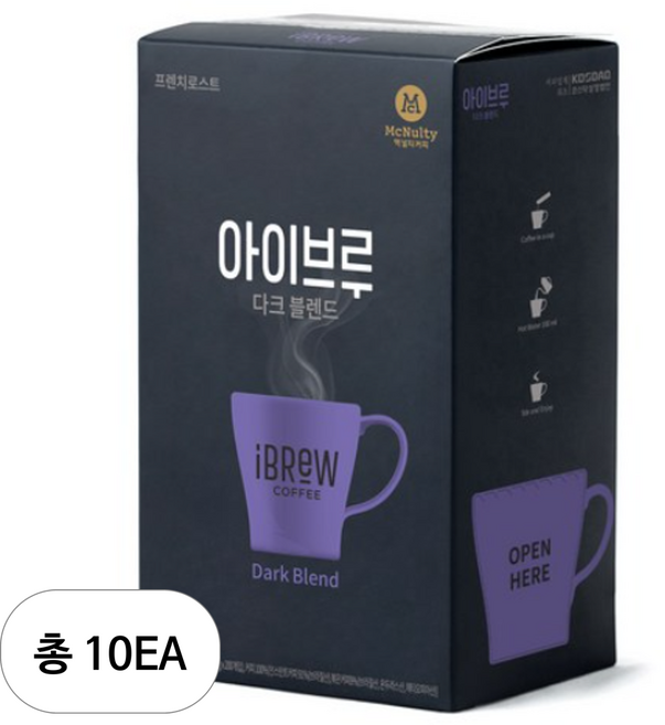 맥널티 아이브루 다크 블렌드 원두커피믹스, 1g, 200개입, 10개, 1g