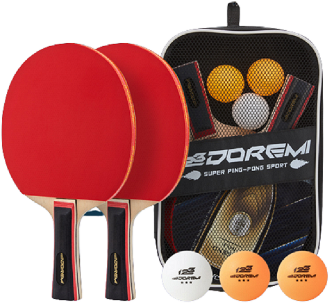 스타트오버 탁구 라켓 2p + 탁구공3p + 가방 세트, 1개