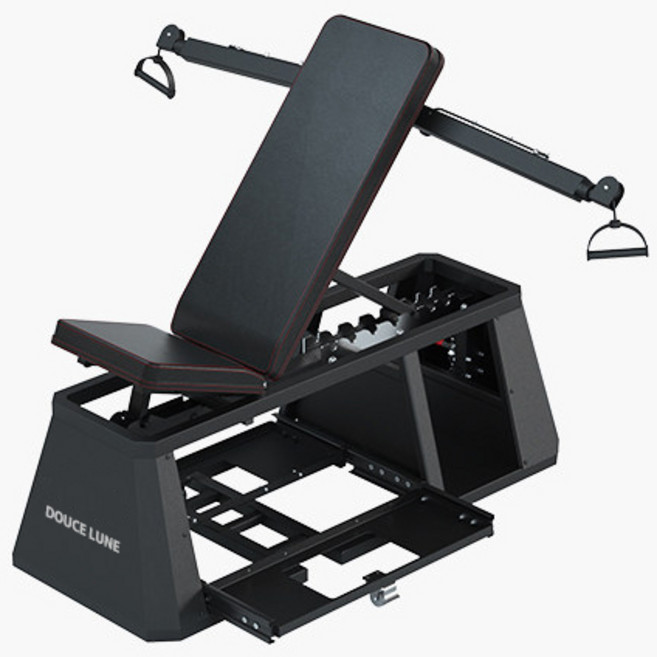 두스룬 멀티 헬스 박스 가정용 홈짐 세트 실내 멀티짐 랫풀다운 케이블 머신 홈트 전신 피트니스 운동 기구 DOUCE LUNE, 블랙, 본체 (덤벨 미포함)