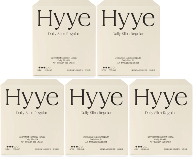 혜 데일리슬림 생리대, 중형, 16개입, 5개