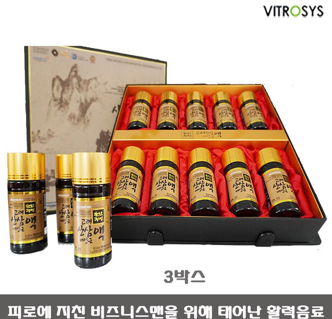 천년정성 비트로시스 고려 산삼배양근 액 3박스/홍삼농축액 접대와 피로에지친 비즈니스맨의 활력음료 선물세트, 20ml, 3박스