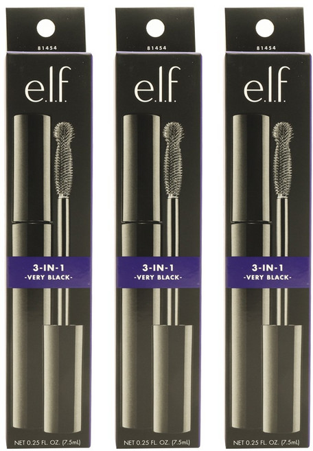 e.l.f. 3-in-1 마스카라 7.5ml, Very Black, 3개