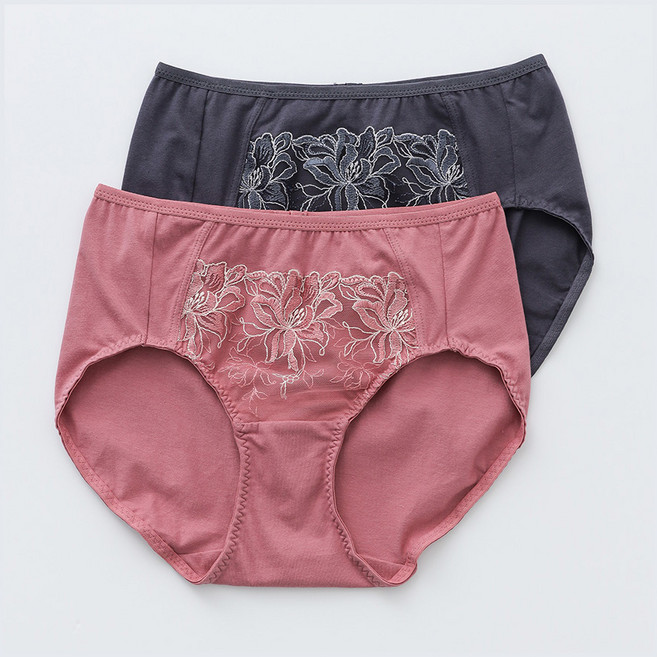 제임스딘 여성 엄마 부인용 편안하게 입을수있는 면스판 맥시 삼각팬티 2매입