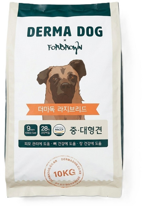 더마독 라지브리드 중대형견 강아지 골든리트리버 진돗개 보더콜리 대용량 사료, 1개, 10kg, 양고기